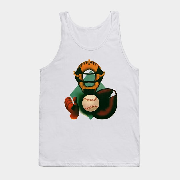 Vintage Baseball Catcher Tank Top by MasterpieceCafe